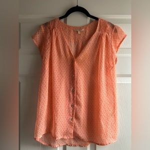 Short sleeve button down blouse